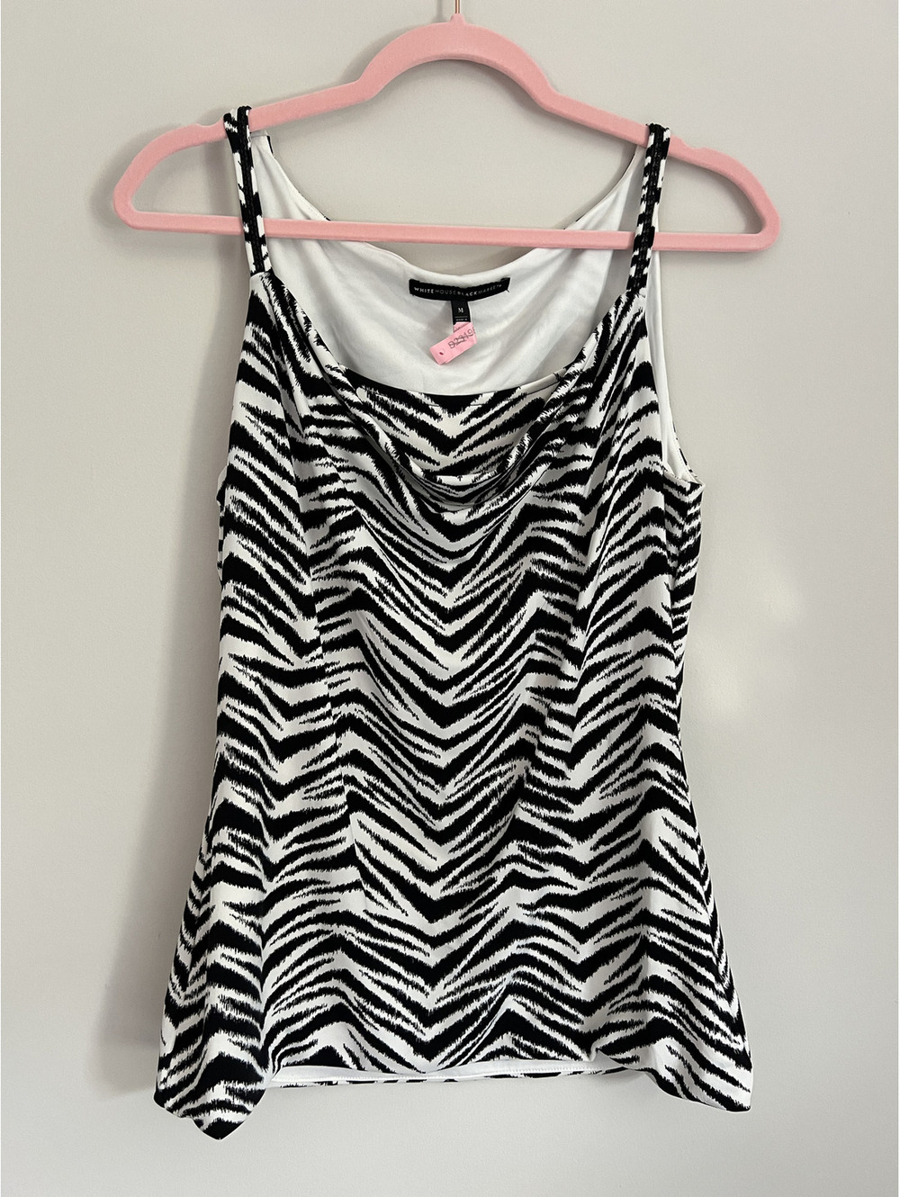White House Black Market Zebra Print Tank Top Cami Size Medium